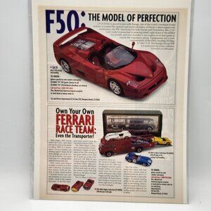 Car & Driver Ferrari F50 Burago Race Team Diecast Model Magazine Print Ad Page